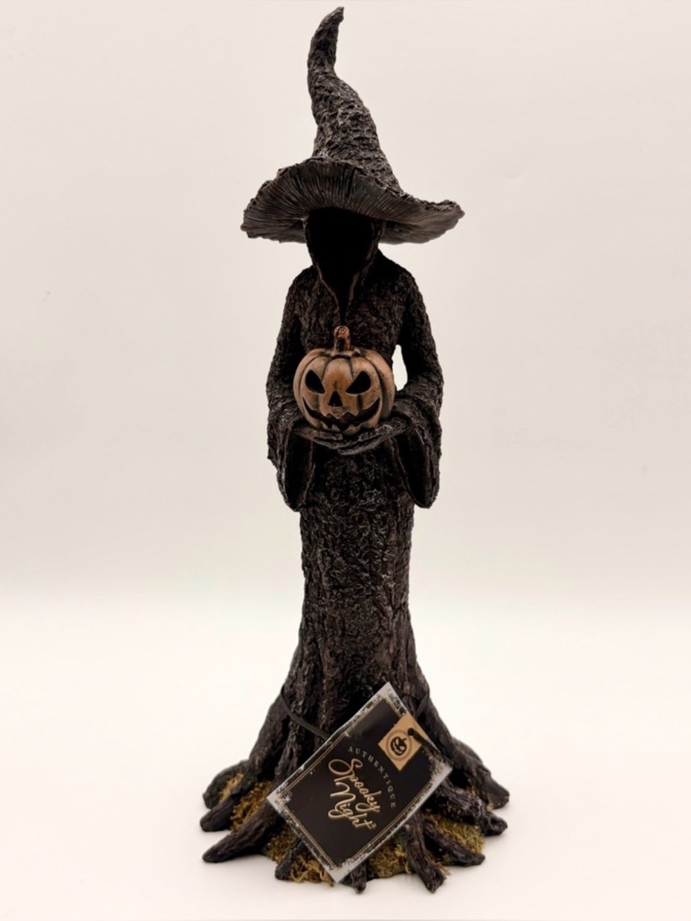 Mystic Witch Sculpture with Pumpkin - Unknown Brand - Black/Brown